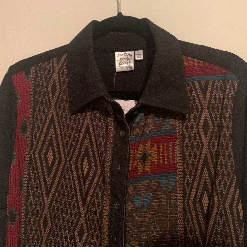 Multicolor Patterned Button Down - Picture 2 of 5